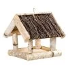 Vogelhaus Birke Mit Reisigdach, FSC®-Holz, Naturfarben, Ca. 25 X 26 X 26 Cm