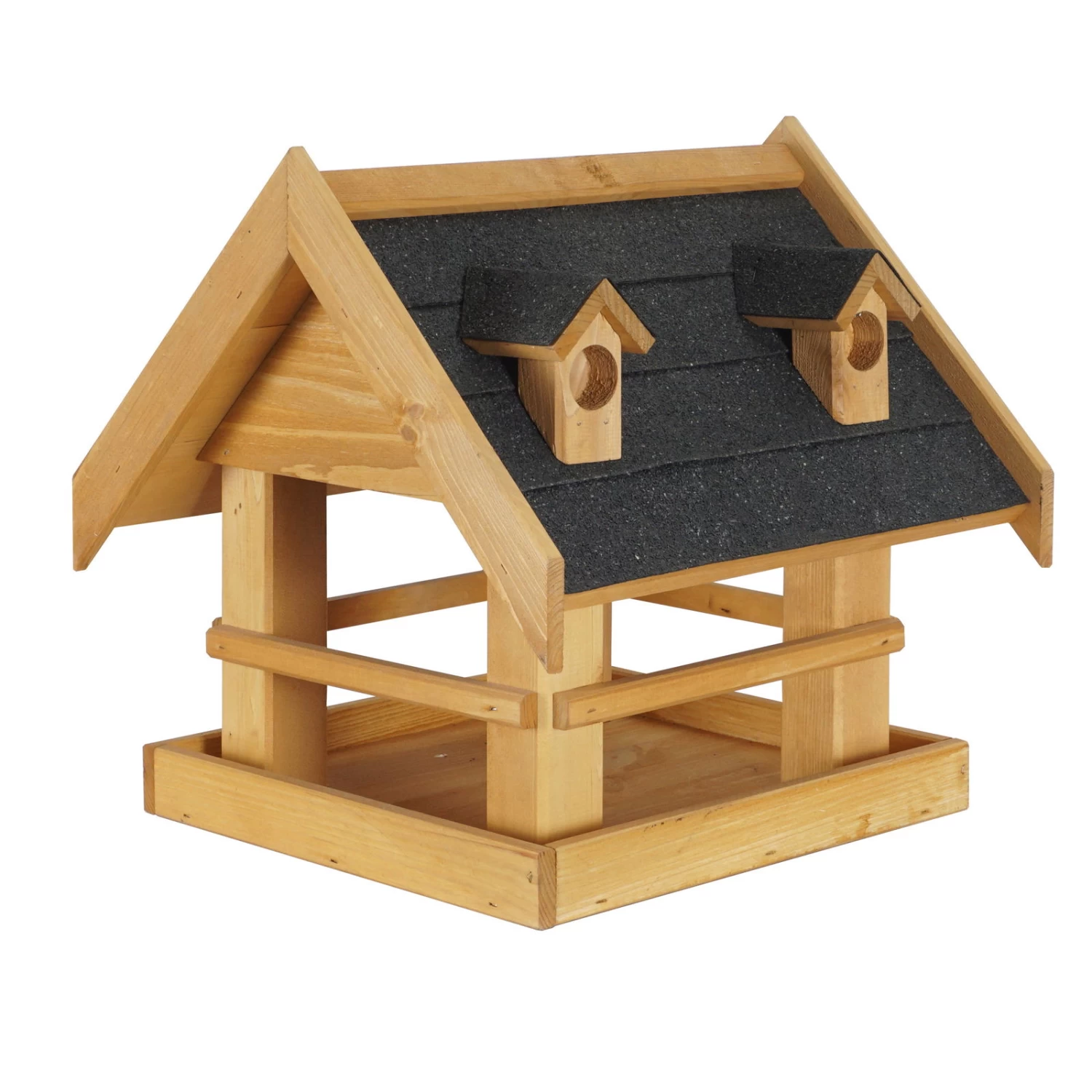 Vogelfutterhaus, Natur, Kiefernholz, 38 X 38 X H 39 Cm 1 Vogelfutterhaus, Natur, Kiefernholz, 38 X 38 X H 39 Cm