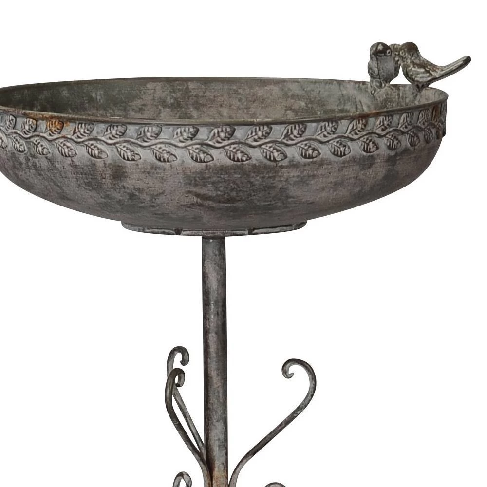 Vogeltränke, Schale Auf Fuß, Eisen, 30 X 33 X 75 Cm, Graubraun 2 Vogeltränke, Schale Auf Fuß, Eisen, 30 X 33 X 75 Cm, Graubraun – Bild 2