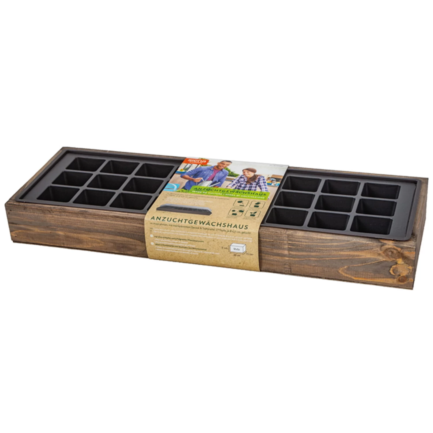 Anzuchtvollholzkiste Mit Topfplatte, Grau, Holz/Kunststoff 1 Anzuchtvollholzkiste Mit Topfplatte, Grau, Holz/Kunststoff