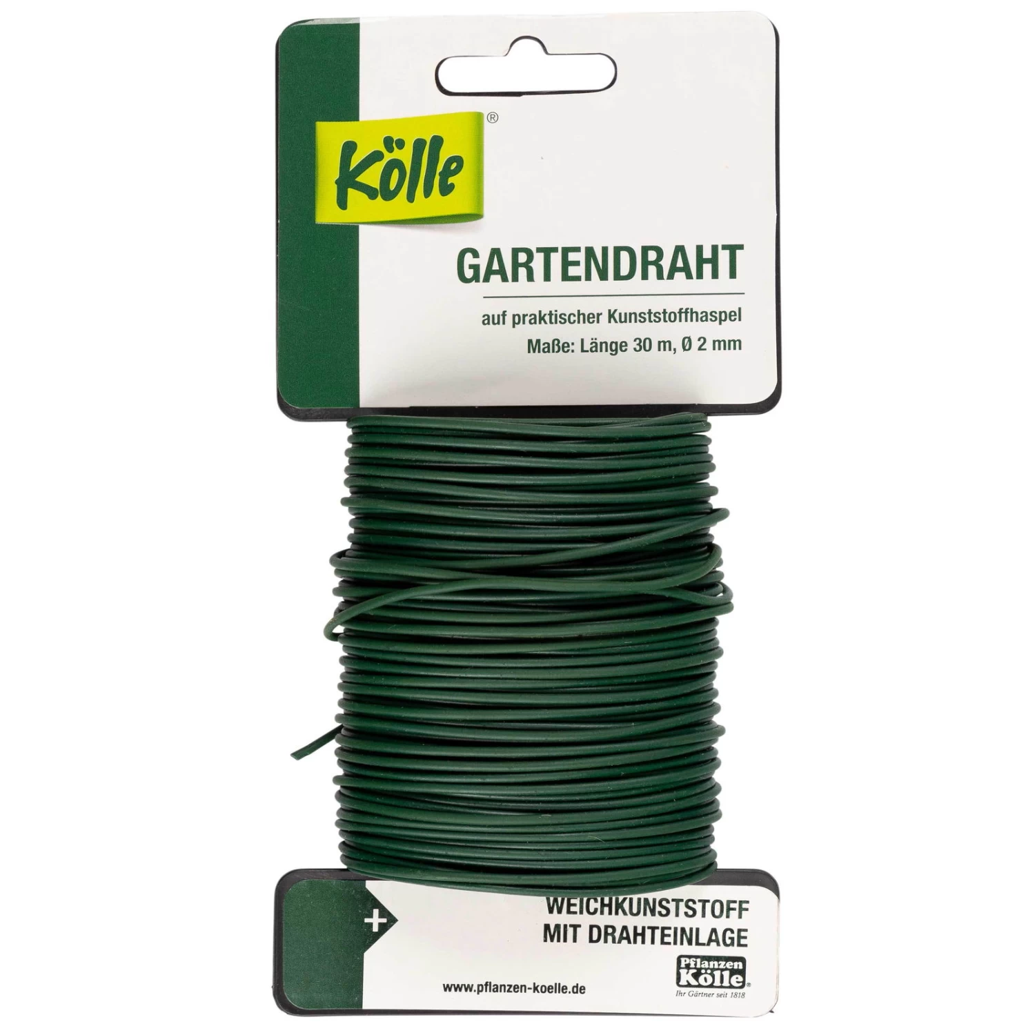 Kölle Gartendraht Dunkelgrün, Ø 2 Mm, Länge 30 M 1 Kölle Gartendraht Dunkelgrün, Ø 2 Mm, Länge 30 M