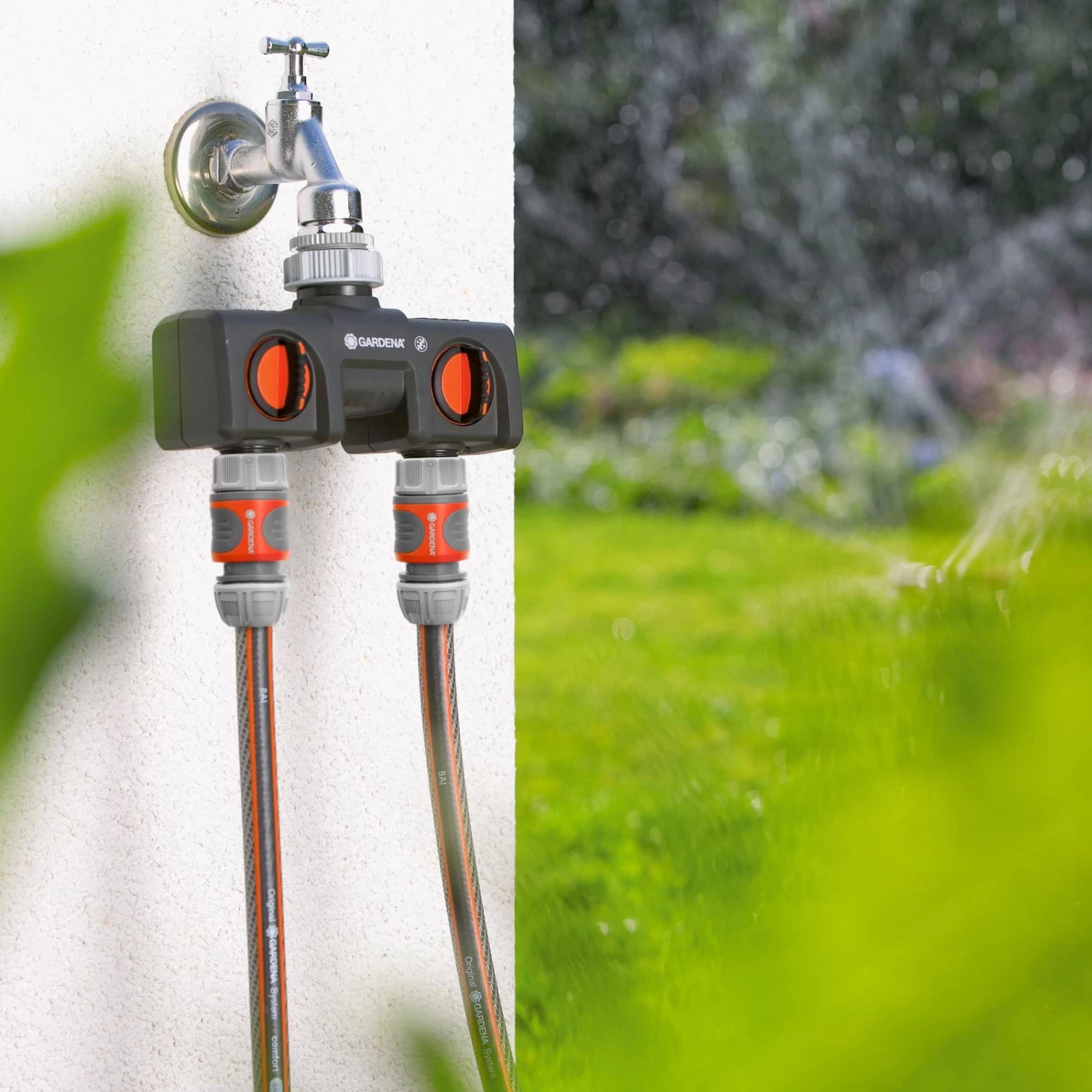 2-Wege-Verteiler, Für Gardena-Bewässerungscomputer, Wasserfluss Anpassbar 2 2-Wege-Verteiler, Für Gardena-Bewässerungscomputer, Wasserfluss Anpassbar – Bild 2