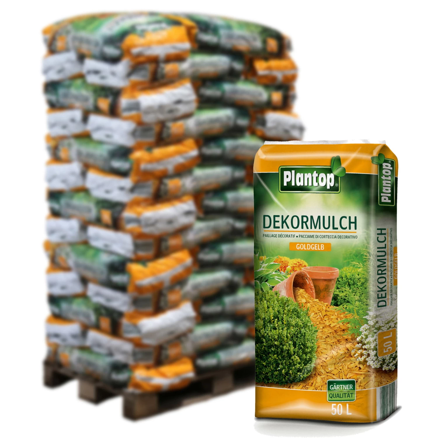 Plantop Dekormulch Goldgelb, 1950 L Gesamt, 39 Sack á 50 Liter 1 Plantop Dekormulch Goldgelb, 1950 L Gesamt, 39 Sack á 50 Liter
