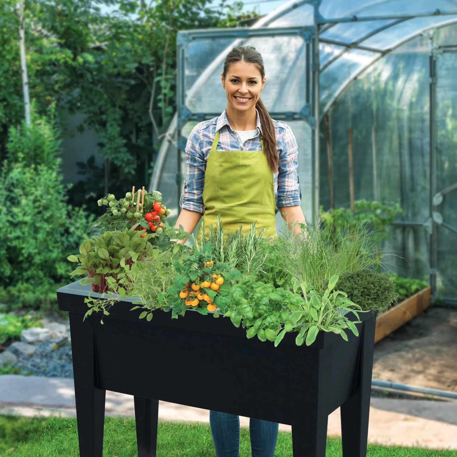 Hochbeet Mit Deckel, Anthrazit, Ca. 80 X 40 X 88 Cm 1 Hochbeet Mit Deckel, Anthrazit, Ca. 80 X 40 X 88 Cm