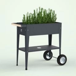 Hochbeet-Trolley Mit Rädern, Anthrazit, Metall, 75 X 35 X 80 Cm, 47 L -Gartenbedarf Verkäufe 0980250141 Urban Garden Trolly auf Raedern anthrazit 10 84504