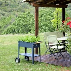 Hochbeet-Trolley Mit Rädern, Anthrazit, Metall, 75 X 35 X 80 Cm, 47 L -Gartenbedarf Verkäufe 0980250141 Urban Garden Trolly auf Raedern anthrazit 11 84503