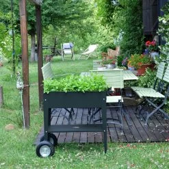 Hochbeet-Trolley Mit Rädern, Anthrazit, Metall, 75 X 35 X 80 Cm, 47 L -Gartenbedarf Verkäufe 0980250141 Urban Garden Trolly auf Raedern anthrazit 13 84502