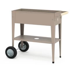 Hochbeet-Trolley Mit Rädern, Taupe, Metall, 75 X 35 X 80 Cm, 47 L -Gartenbedarf Verkäufe 0980250143 Urban Garden Trolly auf Raedern taupe 1 84522