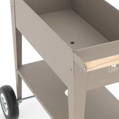 Hochbeet-Trolley Mit Rädern, Taupe, Metall, 75 X 35 X 80 Cm, 47 L -Gartenbedarf Verkäufe 0980250143 Urban Garden Trolly auf Raedern taupe 5 84527