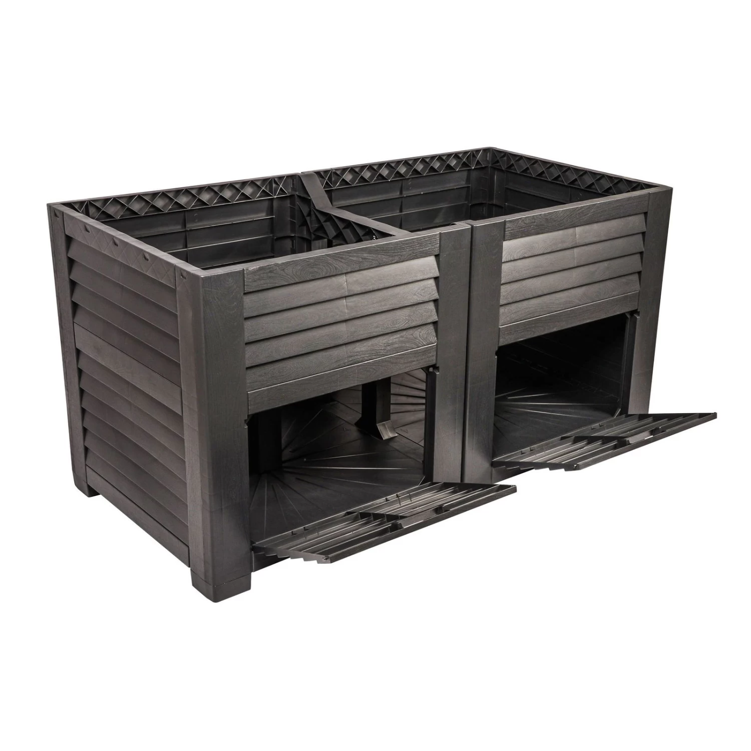 Maxi-Hochbeet Mit 2 Fächern, Anthrazit, Polypropylen, L150 X B76 X H78 Cm 3 Maxi-Hochbeet Mit 2 Fächern, Anthrazit, Polypropylen, L150 X B76 X H78 Cm – Bild 3
