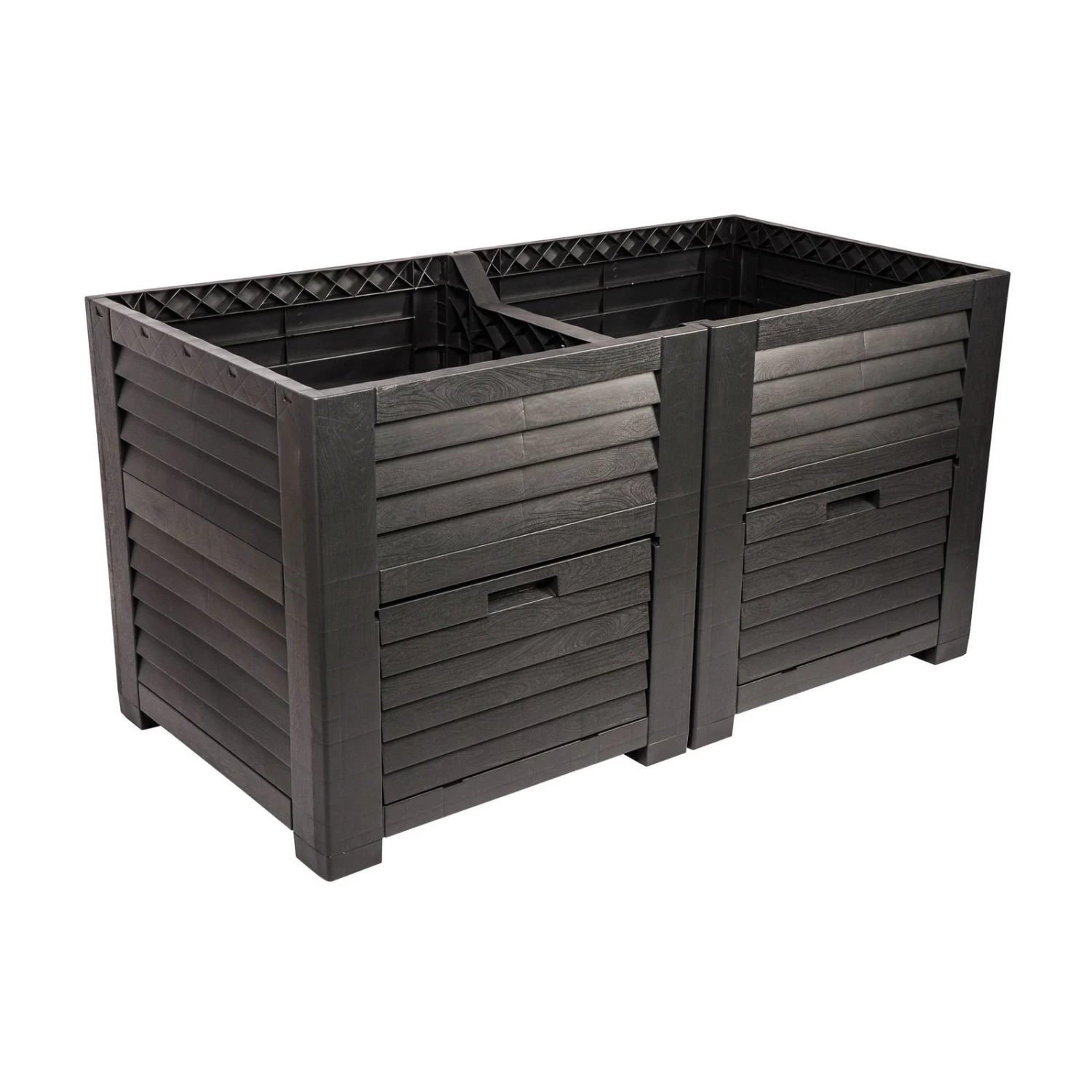 Maxi-Hochbeet Mit 2 Fächern, Anthrazit, Polypropylen, L150 X B76 X H78 Cm 2 Maxi-Hochbeet Mit 2 Fächern, Anthrazit, Polypropylen, L150 X B76 X H78 Cm – Bild 2