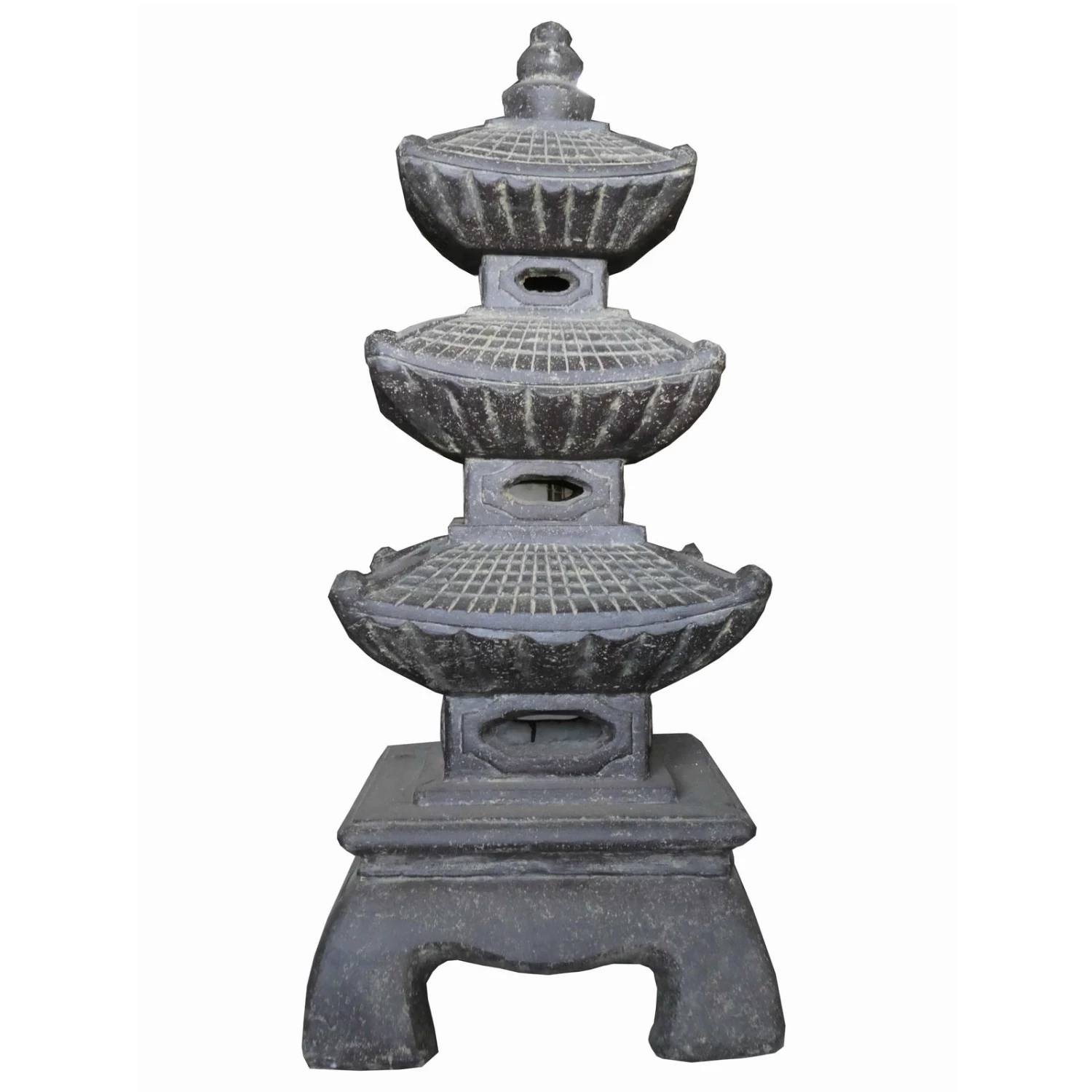 Japanische Laterne Im Pagodenstil, Steinguss, 125 X 55 X 55 Cm 1 Japanische Laterne Im Pagodenstil, Steinguss, 125 X 55 X 55 Cm