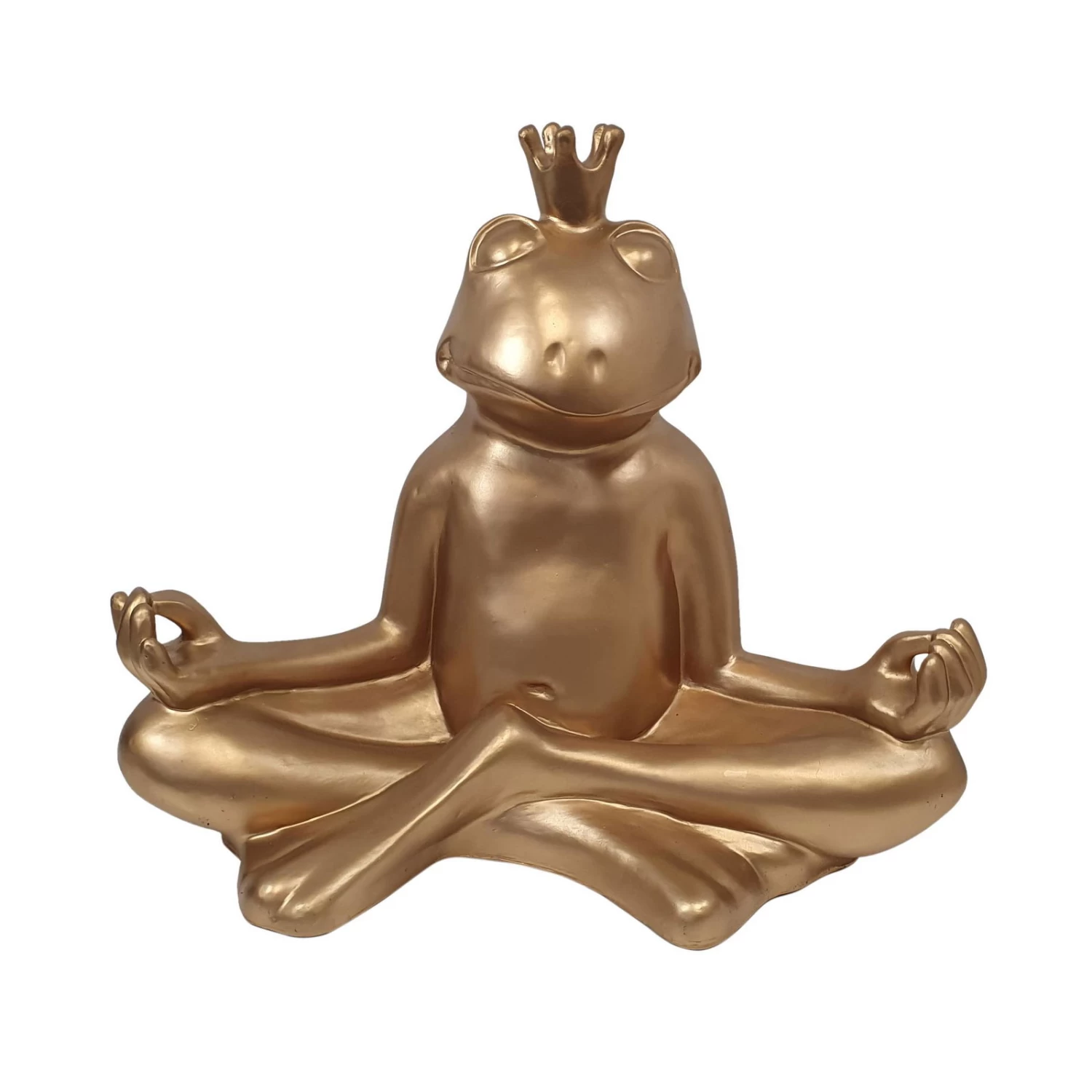 Dekofigur Frosch Mit Krone, Gold, 54 X 65 X 38 Cm 1 Dekofigur Frosch Mit Krone, Gold, 54 X 65 X 38 Cm