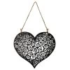 Eisen-Herz, Schwarz-matt, 30 X 27 Cm + 23,5 Cm Hänger