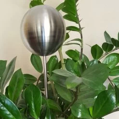 Beetstecker Rosenkugel, 10 Cm, Edelstahl / Matt Gebürstet, Rosenstab 80 Cm