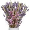 Rosa Trockenstrauß & Lila Glanzgras, 3er-Set, Länge Ca. 55 - 70 Cm