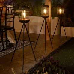 Solarlaterne 'Lighthouse', Schwarz, Metall, Höhe 92 Cm -Gartenbedarf Verkäufe 2950100608 Solar Motive Laterne metall Modell Lighthouse H92cm 1 96752