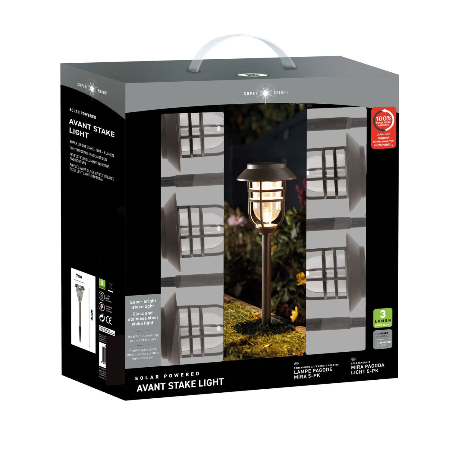 Avant Stableuchte, 5er-Pack, Schwarz, Ø 13 X 43 Cm 4 Avant Stableuchte, 5er-Pack, Schwarz, Ø 13 X 43 Cm – Bild 4