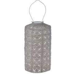 Solarlaterne 'Cylinder 18 Mandela', Light Taupe, Ø 18 X 33 Cm