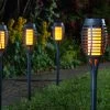 Solar Gartenfackel, 5er-Pack, Schwarz, 47 X 7,4 Cm