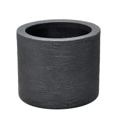 Pflanzgefäß "Kubus" Anthrazit, Rund, Ø 39 Cm, Höhe 33 Cm, Füllvolumen 18 L