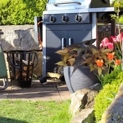 Pflanzgefäß "Lara" Anthrazit, Rillenoptik, Ø 40 Cm, Höhe 31 Cm, Füllvol. 26 L