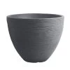 Pflanzgefäß "Lara" Grau, Rillenoptik, Ø 40 Cm, Höhe 31 Cm, Füllvol. 26 L