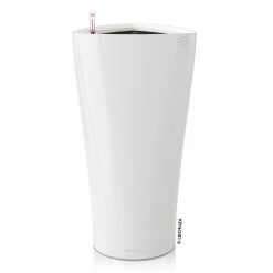 LECHUZA Delta Premium 40, Weiß Hochglanz, All-in-One-Set, Ø 40 Cm, H:75 Cm -Gartenbedarf Verkäufe 3325100135 Delta Premium30 weiss All in One Set D30xH56 cm RGB 7579