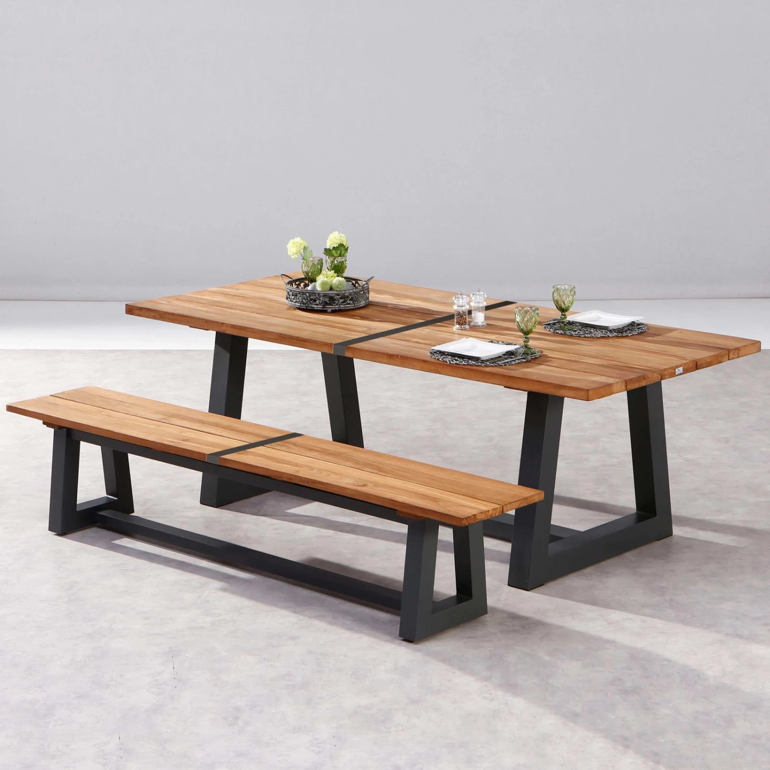 Best Alu-Bank Campione, Teakholz, Anthrazit, 45 X 220 X 40 Cm 1 Best Alu-Bank Campione, Teakholz, Anthrazit, 45 X 220 X 40 Cm