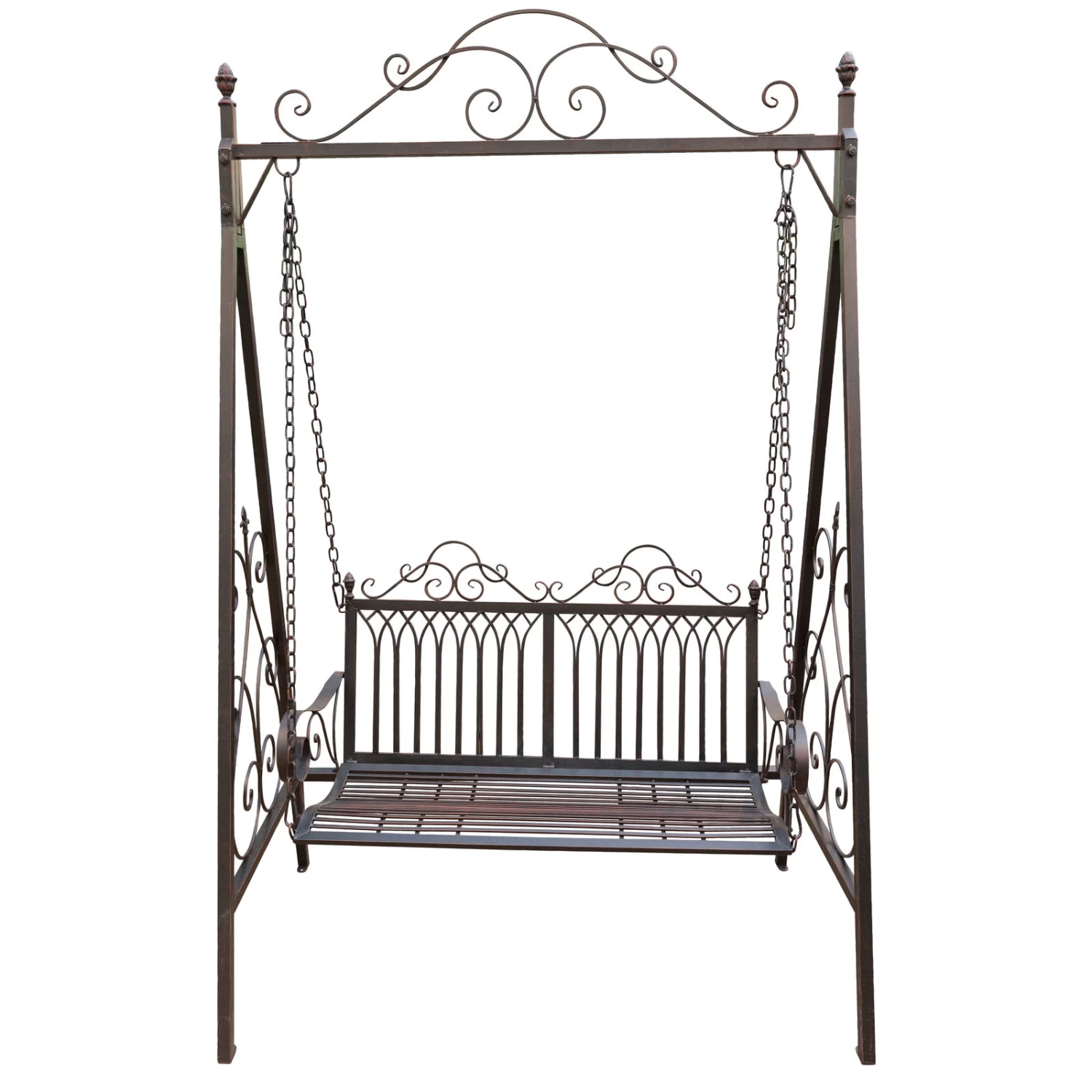 Metall-Schaukelbank Bordeaux, Braun, Ca. 89 X 150 X 231 Cm 2 Metall-Schaukelbank Bordeaux, Braun, Ca. 89 X 150 X 231 Cm – Bild 2