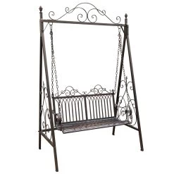 Metall-Schaukelbank Bordeaux, Braun, Ca. 89 X 150 X 231 Cm