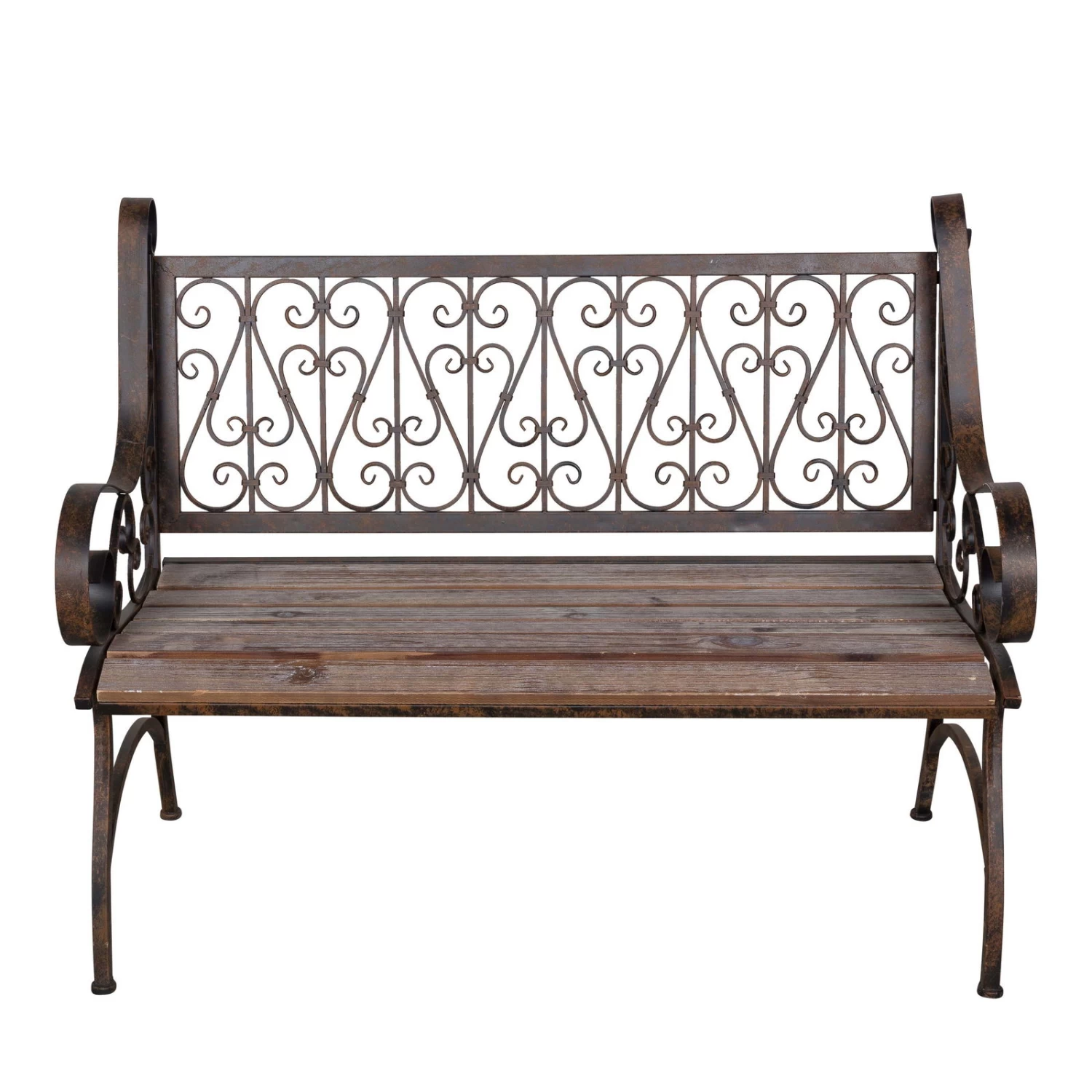 Metall-Gartenbank Bordeaux, Braun Mit Holzsitz, Ca. 91 X 59,2 X 115 Cm 1 Metall-Gartenbank Bordeaux, Braun Mit Holzsitz, Ca. 91 X 59,2 X 115 Cm