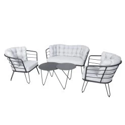 4-teilige Lounge-Gruppe 'Bella', Schwarz, Inklusive Auflagen