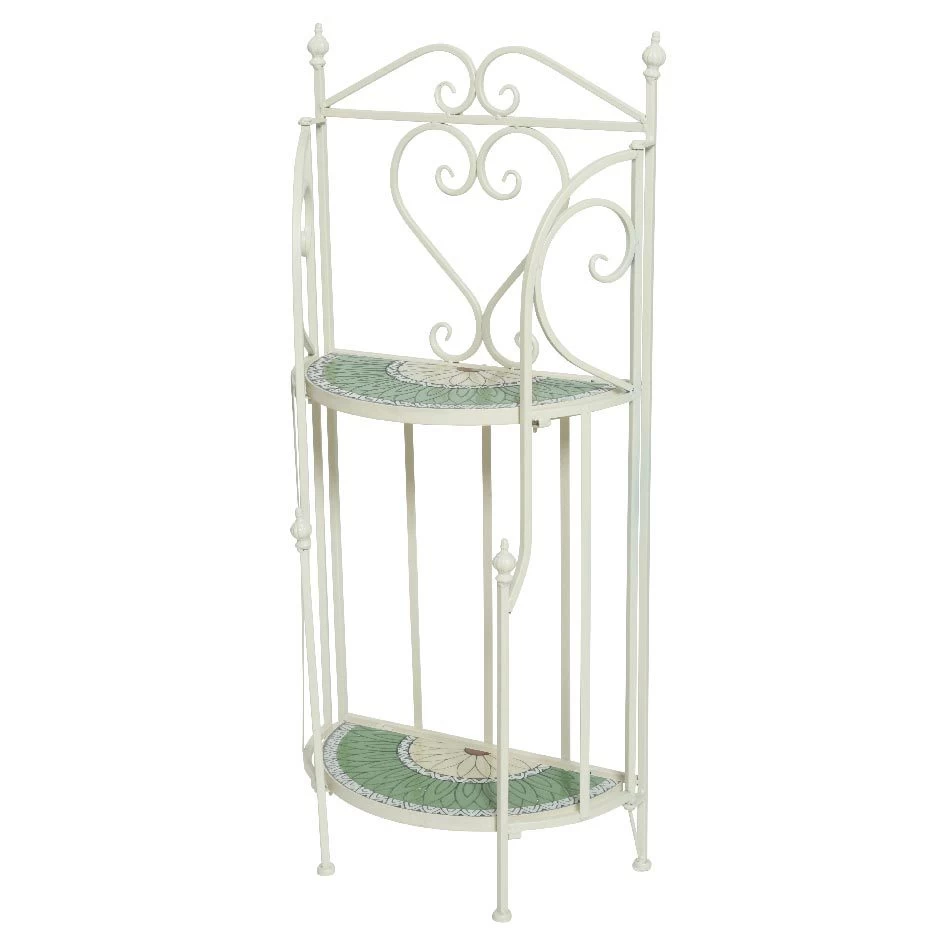 Wandregal 'Vigo', Grün Mit Blumenmosaik, Ca. H98 Cm 1 Wandregal 'Vigo', Grün Mit Blumenmosaik, Ca. H98 Cm