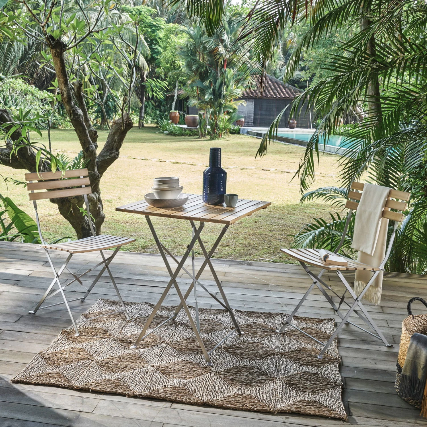 Biergartenset 'Sheffield', 3tlg., Silber/natur 2 Biergartenset 'Sheffield', 3tlg., Silber/natur – Bild 2