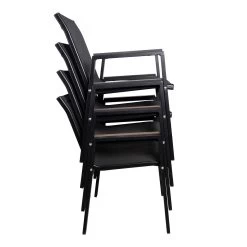 Stapelsessel, Schwarz, Ca. 86 X 66 X 56 Cm 10 Stapelsessel, Schwarz, Ca. 86 X 66 X 56 Cm -Gartenbedarf Verkäufe 3910302656 Alu Sessel schwarz Textilen schwarz 8 102330