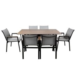 Stapelsessel, Schwarz, Grau, Ca. 86 X 66 X 56 Cm -Gartenbedarf Verkäufe 3910302657 Alu Sessel schwarz Textilen grau 14 102334