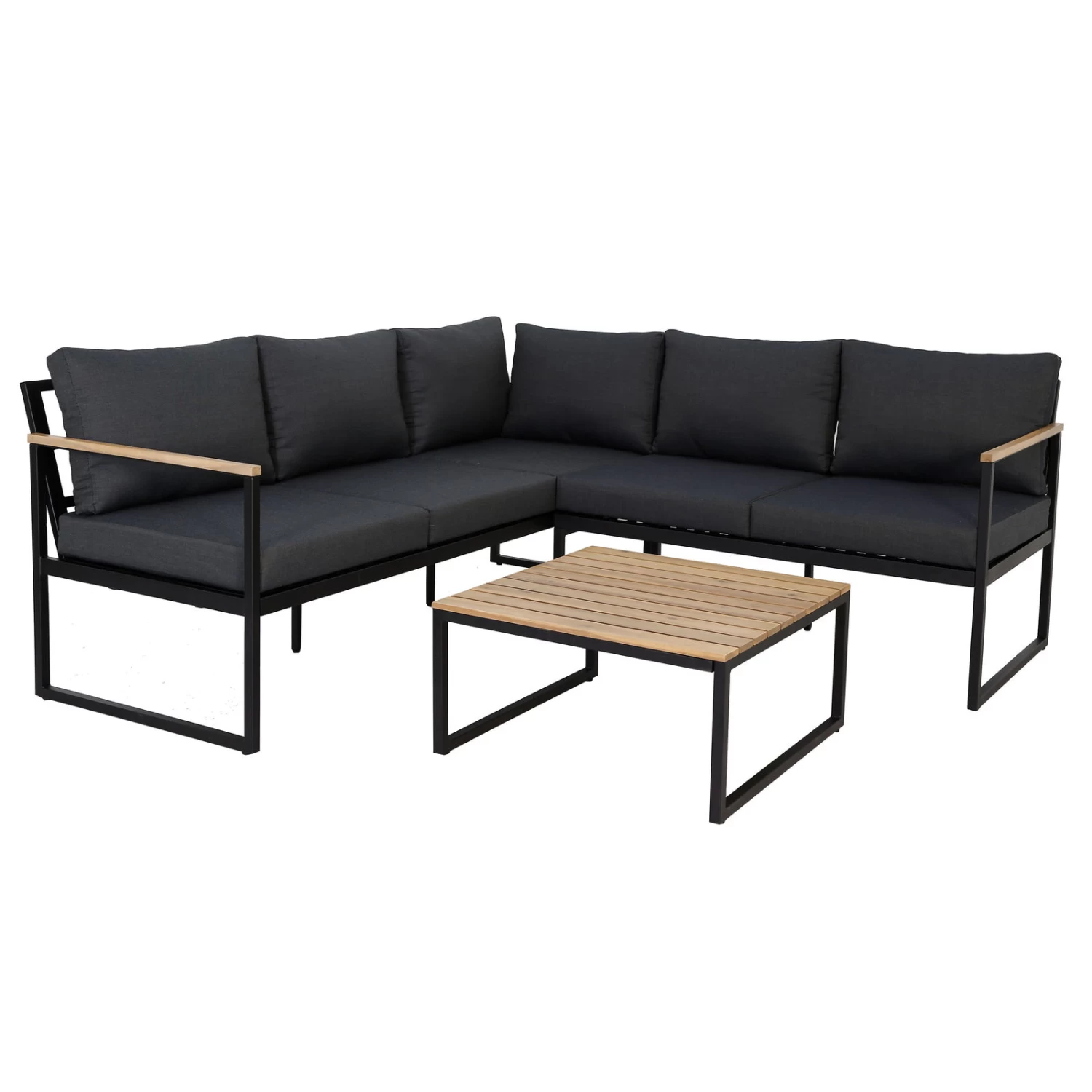 Ecklounge 'Sardinia', Schwarz, Akazie 1 Ecklounge 'Sardinia', Schwarz, Akazie