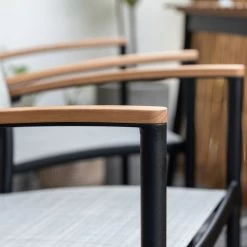 Stapelsessel 'Vera', Mattschwarz/birkengrau, Ca. 83 X 55 X 55 Cm -Gartenbedarf Verkäufe 3910302710 Alu Stapelsessel Vera matt schwarz Textilen birkengrau 21 14 119303