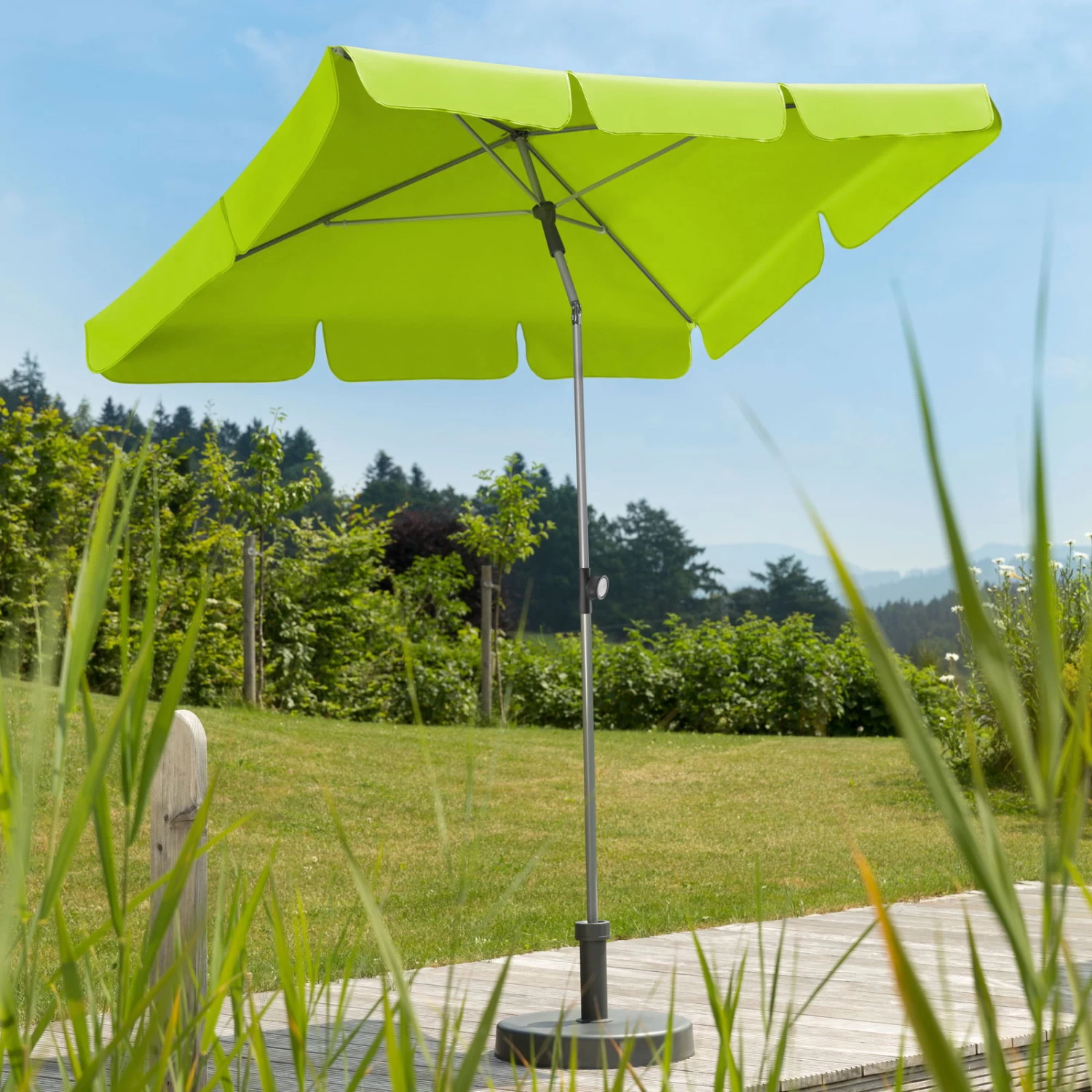 Mittelstockschirm 'Locarno', Ca. 180 X 120 Cm 1 Mittelstockschirm 'Locarno', Ca. 180 X 120 Cm