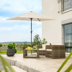 Mittelstockschirm 'Bilbao', Ca. 210 X 130 Cm, Natur 14 Mittelstockschirm 'Bilbao', Ca. 210 X 130 Cm, Natur -Gartenbedarf Verkäufe 3910503141 Sonnenschirm Bilbao natur 6 90425