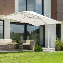 Pendelschirm 'Rhodos Twist Bianco', Ca. 300 X 300 Cm, Weiss -Gartenbedarf Verkäufe 3910503194 Sonnenschirm Rhodos Twist Bianco weiss 5 90634