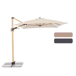Pendelschirm 'Alu-Wood Ultra AX', Ca. 300 X 220 Cm, Natur -Gartenbedarf Verkäufe 3910503247 Pendelschirm Alu Wood Ultra AX Varianten 99086