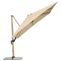 Sonnenschirm 'Rhodos Twist Woody', Natur, Ca. 300 X 300 Cm -Gartenbedarf Verkäufe 3910503265 Pendelschirm Rhodos Twist Woody natur 11 102961