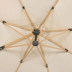 Sonnenschirm 'Rhodos Twist Woody', Natur, Ca. 300 X 300 Cm -Gartenbedarf Verkäufe 3910503265 Pendelschirm Rhodos Twist Woody natur 18 102967