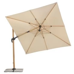 Sonnenschirm 'Rhodos Twist Woody', Natur, Ca. 300 X 300 Cm -Gartenbedarf Verkäufe 3910503265 Pendelschirm Rhodos Twist Woody natur 9 102962