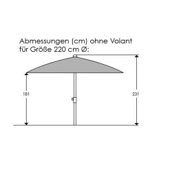 Sonnenschirm 'Locarno', Ø 220 Cm, Natur -Gartenbedarf Verkäufe 3910503328 Sonnenschirm Locarno ca D 220cm natur 1 119147