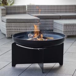 Edelstahl- Feuerstelle 'X 70', Schwarz, 40 X 75 Cm -Gartenbedarf Verkäufe 3920100744 Feuerschale X70 schwarz 2 109406