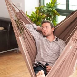 LA SIESTA Hängestuhl Lounger Habana Chocolate, Aus Bio-Baumwolle -Gartenbedarf Verkäufe 3940200258 Haengestuhl Lounger Habana chocolate BioBaumwolle 47086