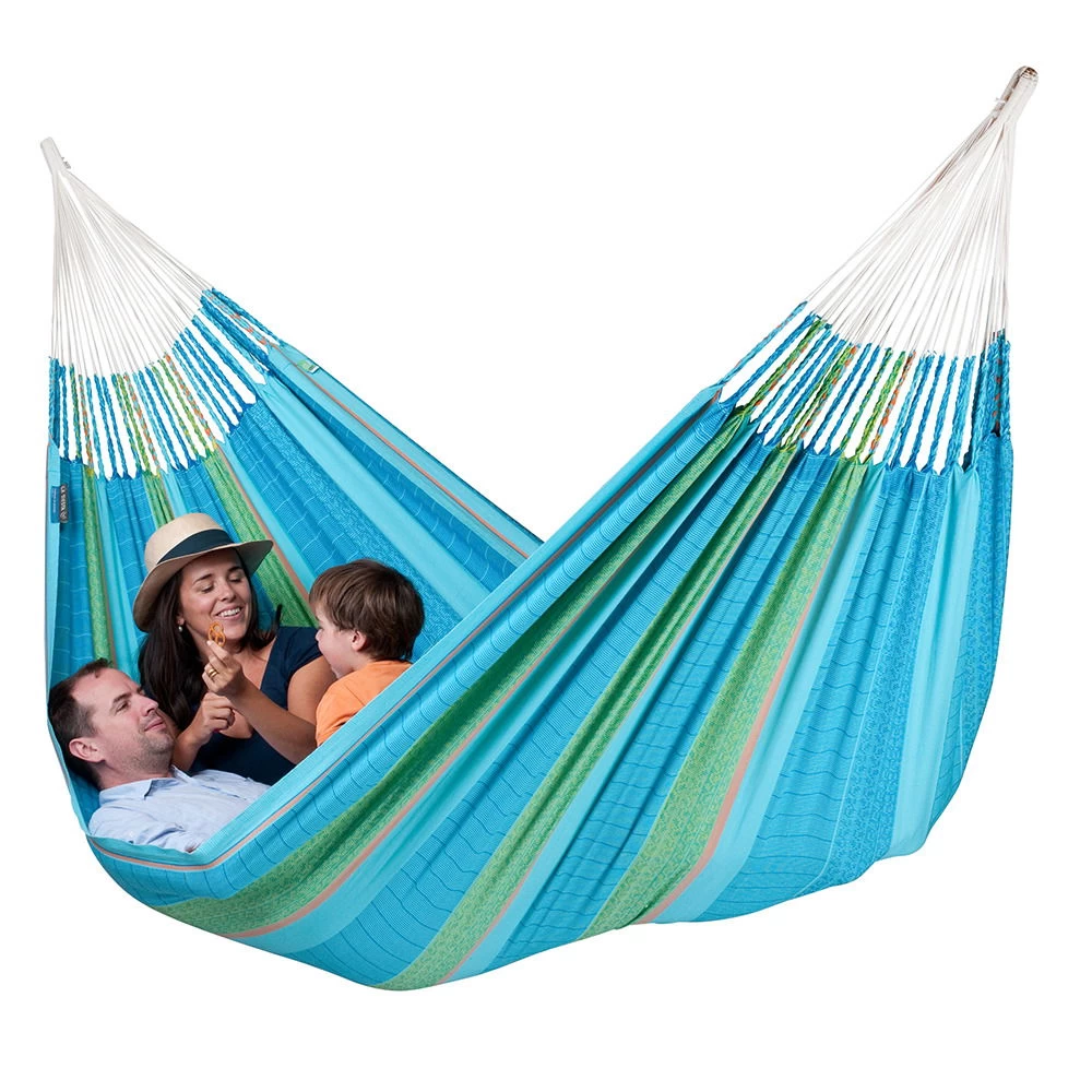 LA SIESTA Kingsize Familien-Hängematte Flora Curacao, Aus Bio-Baumwolle 2 LA SIESTA Kingsize Familien-Hängematte Flora Curacao, Aus Bio-Baumwolle – Bild 2
